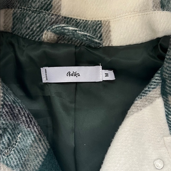 Green and White Plaid Shacket - Picture 2 of 3